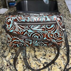 EUC Patricia Nash Turati Embossed Tooled Leather Crossbody